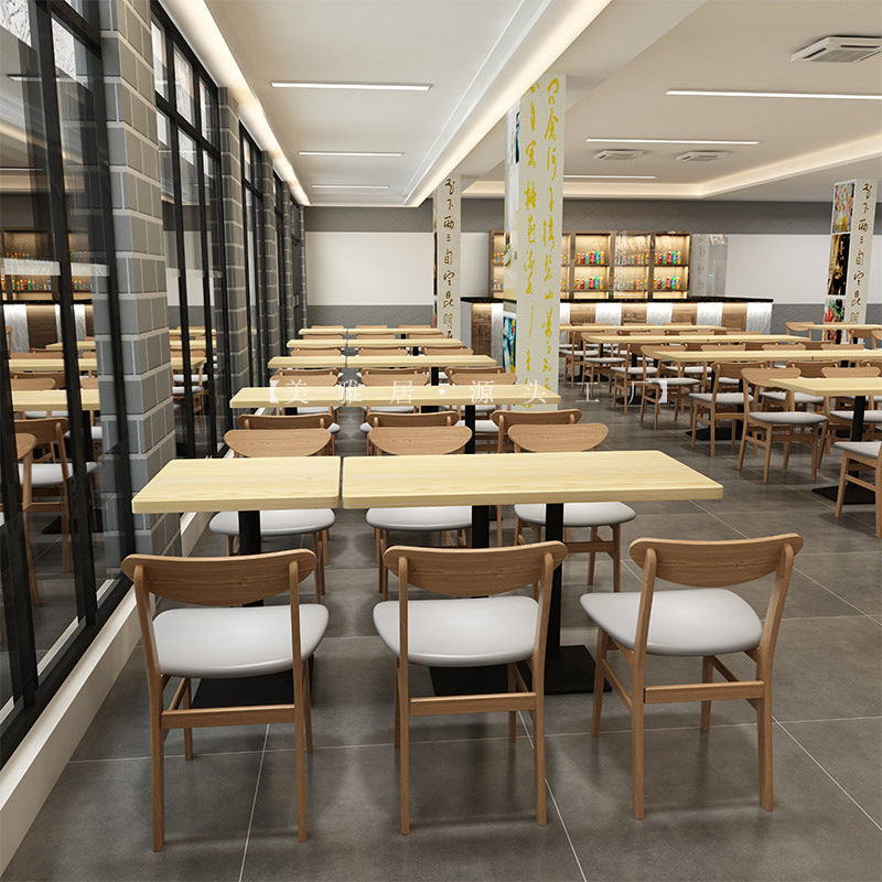 Company school unit canteen hotel solid wood tables and chairs food city snack bar one table four chairs dining table and chair combination