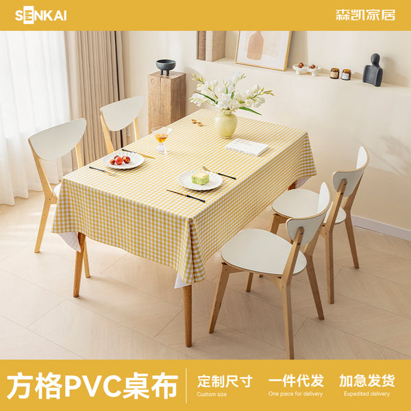 Tablecloth wholesale modern simple PVC tablecloth rectangular coffee table dining table cover waterproof and oil-proof leave-in dining table