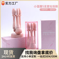 Portable mini makeup brush set - includes foundation, powder, blush, and eyeshadow brushes - all-in-one makeup brush organizer