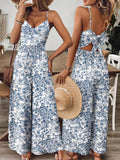 Ready-to-ship cross-border women's fashion jumpsuit: european and american style, spaghetti strap, open back, large bow detail