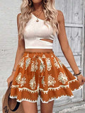 cross-border fashion  bohemian women's printed wide-leg shorts - new arrival, leg-lengthening design