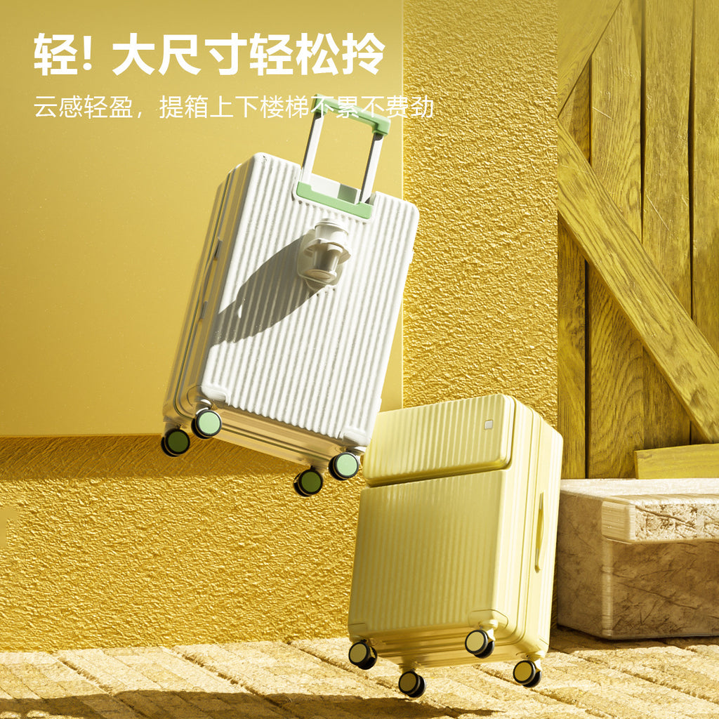 2025 new suitcase front open password box simple boarding large capacity durable high value suitcase