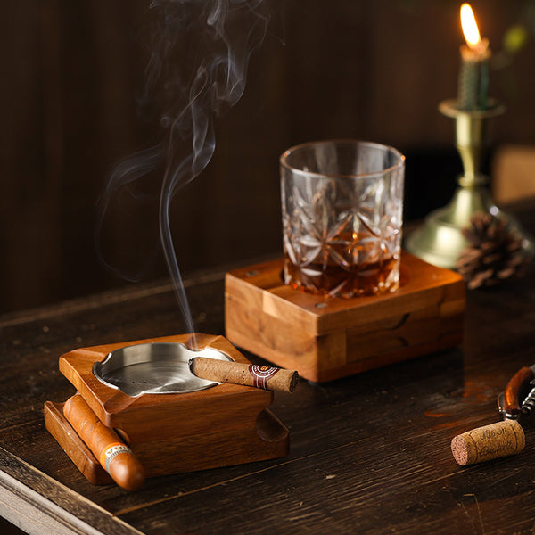 Household Rectangle Kettle Bamboo Teacup Water Cup Whisky Wine Cup Japanese Baijiu Cup Set Tray Water Cup Holder