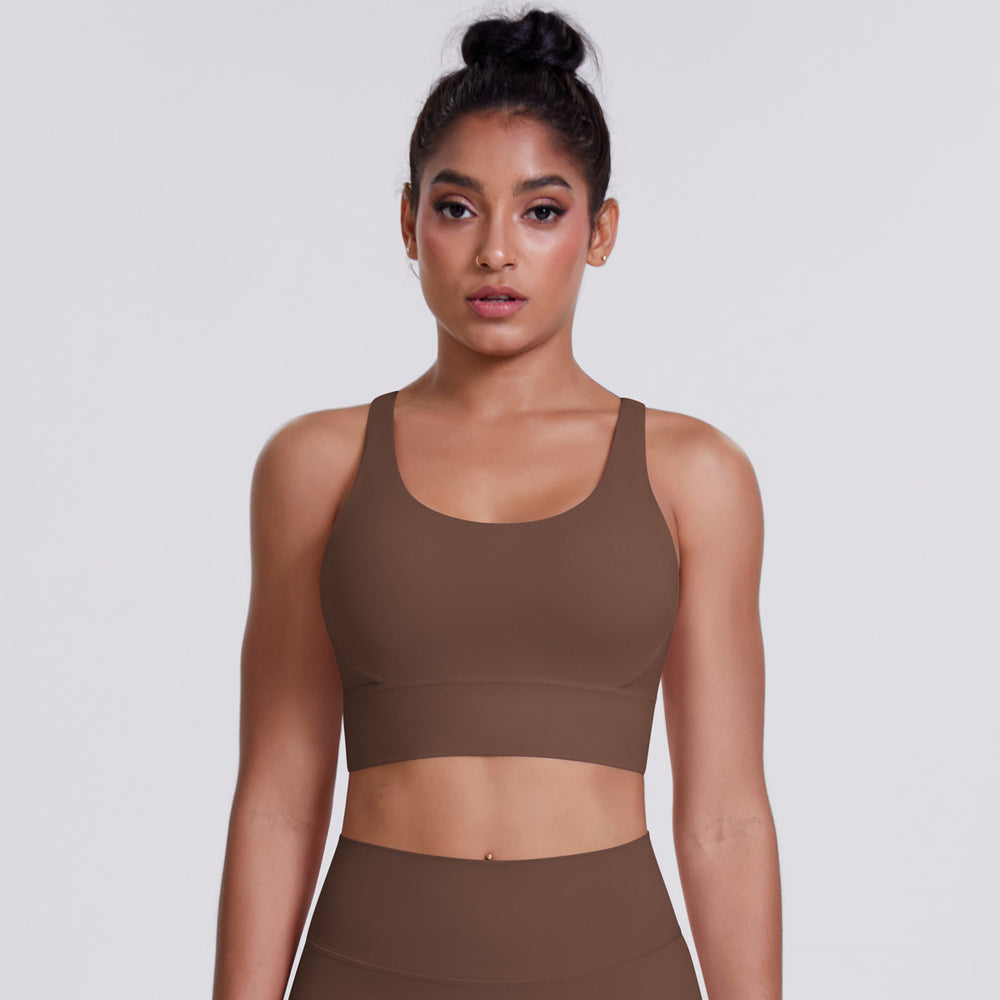 cloud-feeling brushed cross-back sports bra casual running bubble wrap fitness vest yoga clothes for women