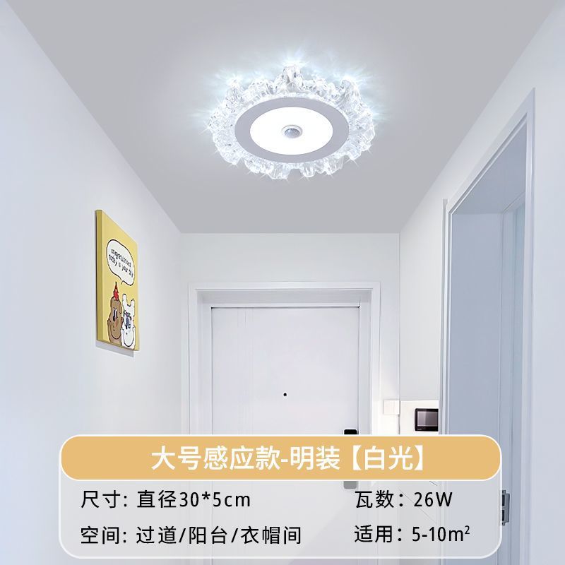 Minimalist ultra-thin aisle corridor light, entryway downlight, led human body induction balcony ceiling light, stairwell light
