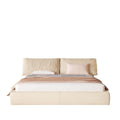 Foshan-made little elephant ear genuine leather soft-padded bed, italian minimalist cream style master bedroom wedding bed, double leather bed