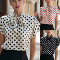 Shipped: new bow-tie collar elegant commute versatile blouse for women - perfect for us & european independent stores