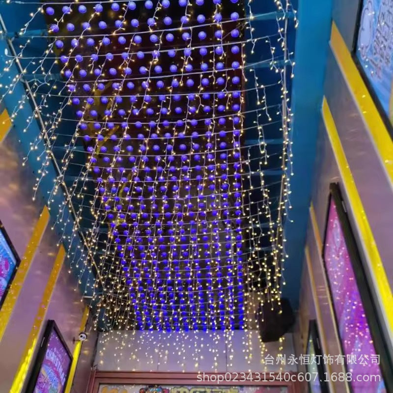 LED ice strip curtain light string 8 mode outdoor hotel gypsy street lighting decorative star lights