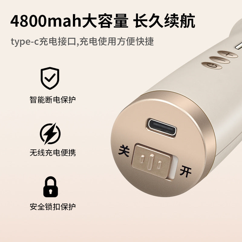 Cross-border new wireless curling iron, straight curling dual-purpose, no hair damage, household multi-function charging, portable, automatic splint