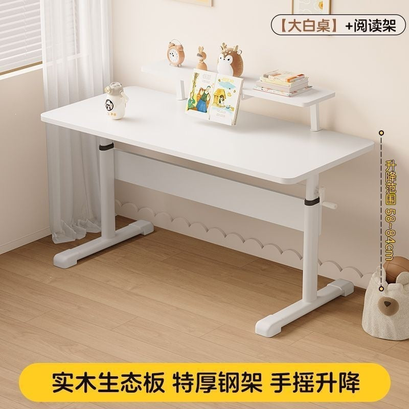 Adjustable height desk for home, student writing, and learning - compact desktop computer desk for small spaces, kids' height-adjustable study table, gaming desk