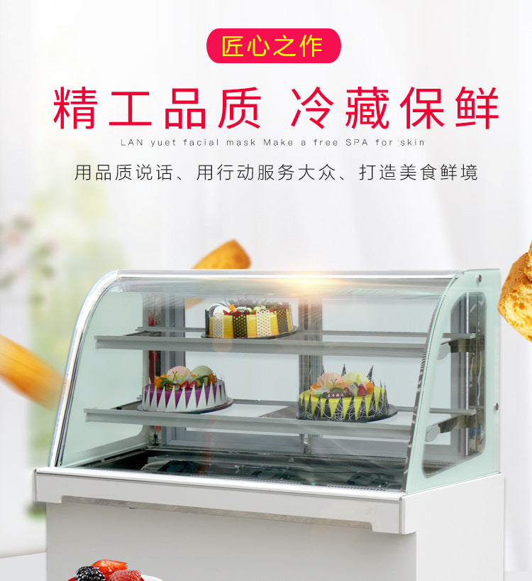 Customized marble cake display case for tabletop use, mousse dessert cabinet, commercial cold storage display case for duck neck and cooked food, keeping cakes fresh and refrigerated