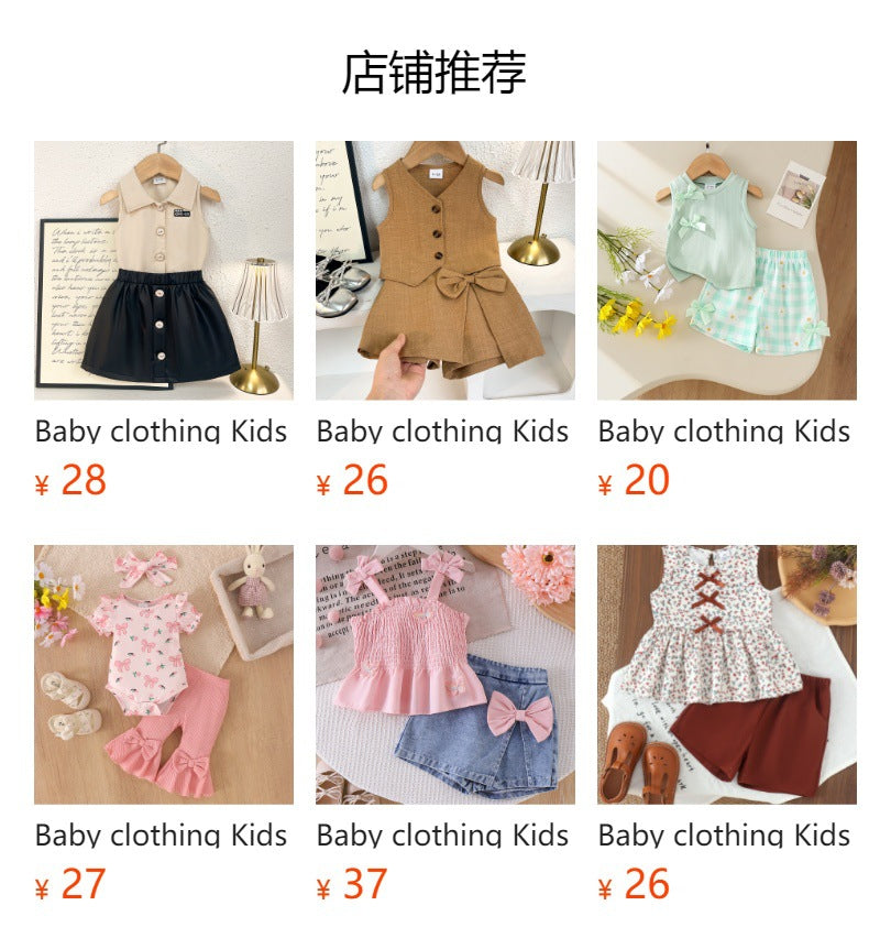 Baby clothing kids set children outfit stripes short-sleeved t-shirt+shorts