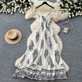 Vacation-style printed cami bohemian dress - women's summer high-waisted slimming a-line maxi dress - elegant outfit