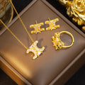 fashion elegance double c necklace earrings ring new arrivalsuitaccessible luxuryclassy earrings jewelry three-piece set