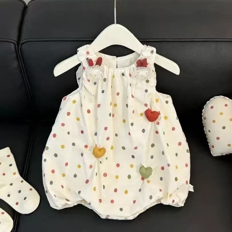 Korean style lightweight sleeveless bodysuit - summer baby clothes, sweet infant & toddler outerwear, cute summer romper