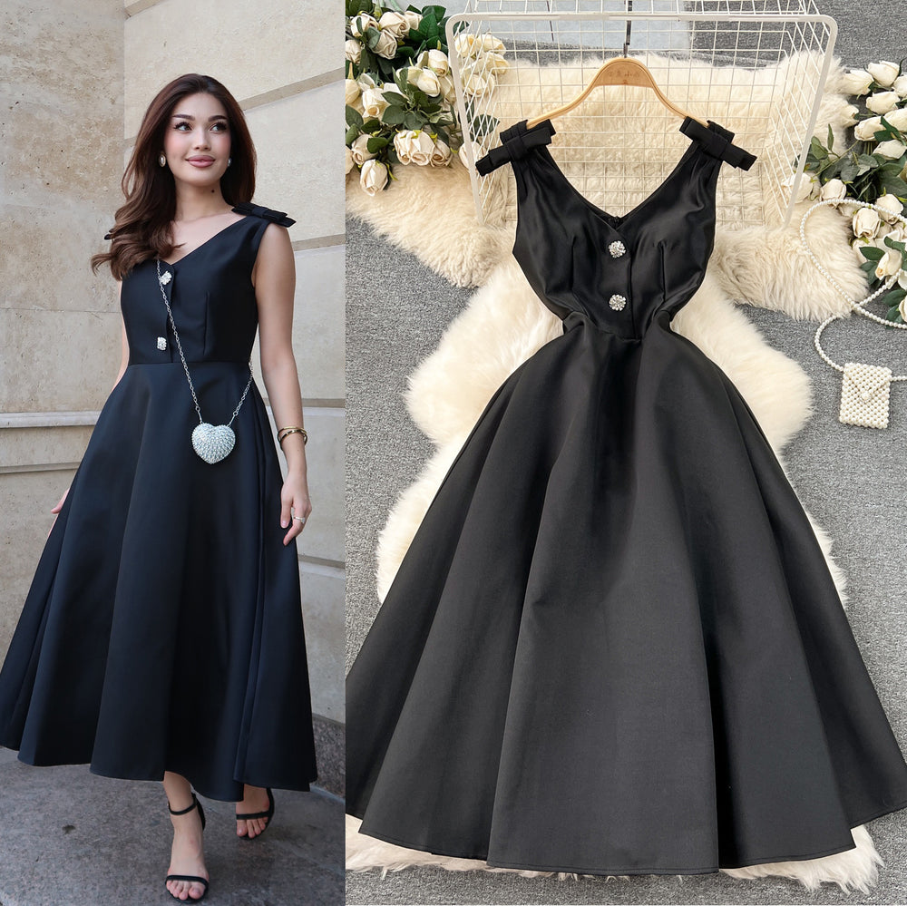 Accessible luxury celebrity banquet classy palace style dress elegantv neck waist slimming look classy exquisite dress