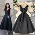 Accessible luxury celebrity banquet classy palace style dress elegantv neck waist slimming look classy exquisite dress