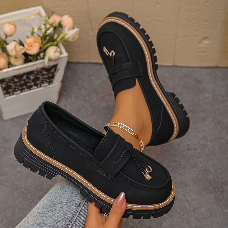 spring/autumn new arrival: women's chunky sole loafers for cross-border e-commerce. plus sizes available. wholesale pricing available. suitable for , , and dropshipping