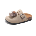 2025 children's birkenstock-inspired slides: versatile, cute bear design, perfect for spring/autumn, outdoor, and easy slip-on cotton slippers for baby girls