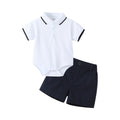 Baby suitsummernew arrival baby boy polotopscasualtwo-piece set thin fashion one-year-old birthday dress