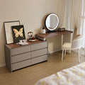 Bedroom dressing table  new walnut chinese cream style modern minimalist chest of drawers integrated makeup computer desk