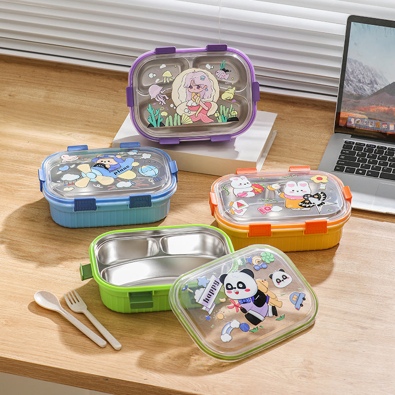 304 stainless steel insulated lunch box - perfect for kids, office workers, and students. features divided compartments and microwave-safe heating