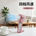 2026 new cross-border ice pack transparent fan - usb mini portable outdoor turbine handheld with carabiner, high wind power