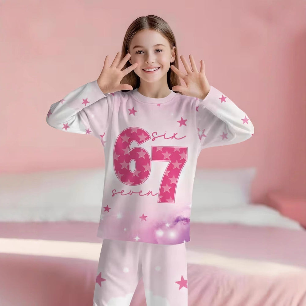 Pajamas long sleevespantssuit cross-border hot-selling 67 elements wholesale girl spring autum thin home clothes outwear
