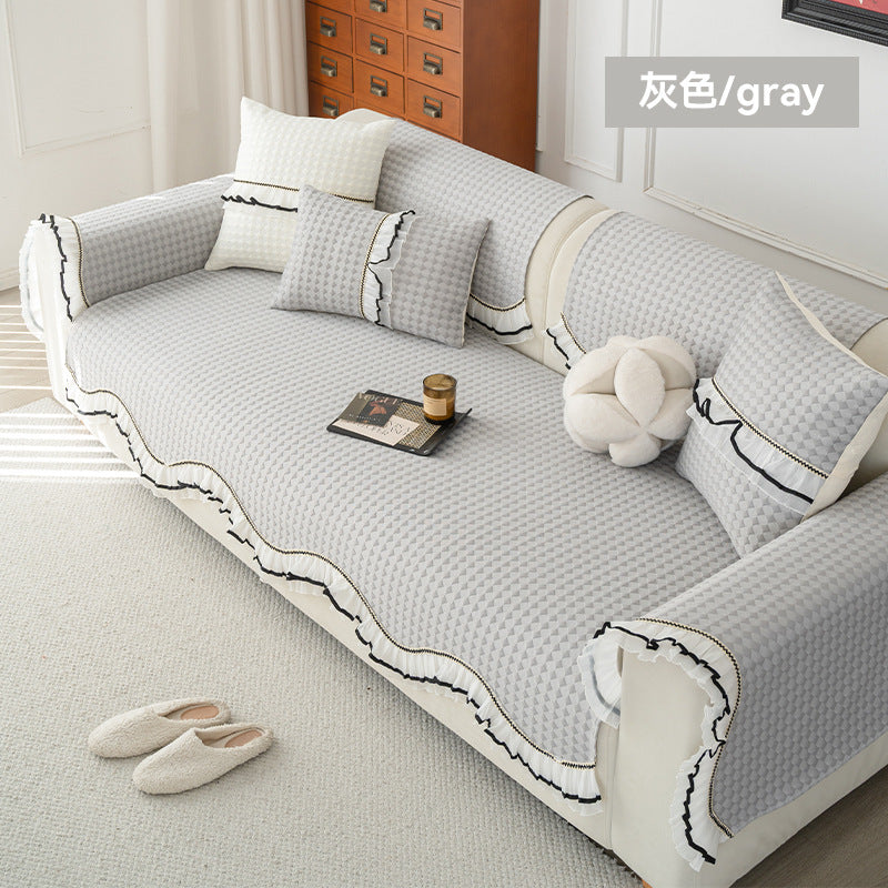 Sofa protective cover Summer sofa cushion Ice silk cold beans Modern simple non-slip mat Multifunctional cover