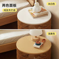 Genji muyu x visha solid wood kids bedside table casual round storage basket japanese style small apartment bedside table
