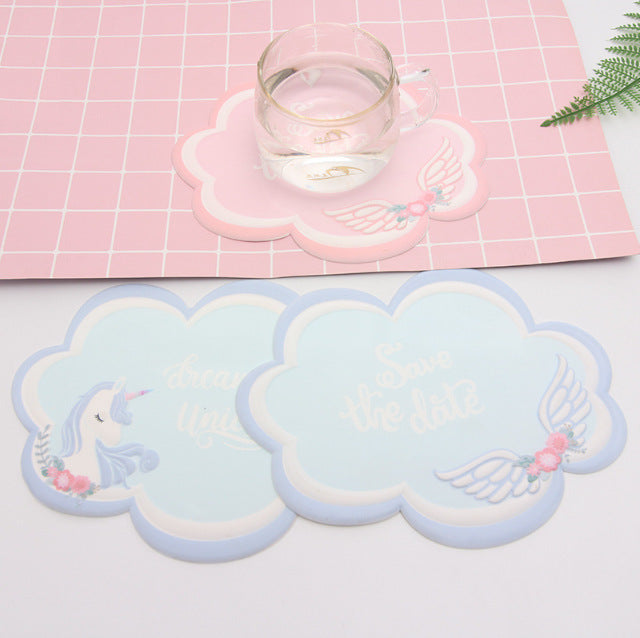Car anti-slip mat pvc silicone coaster heat insulation pad decorative car creative cartoon interior center console organizer