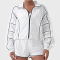 New women's loose-fit training & fitness set: quick-dry tennis top, long-sleeve running & yoga jacket