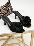 European and american cross-border summer new sandals women's plus size bohemian floral open toe sexy high heel beach sandals