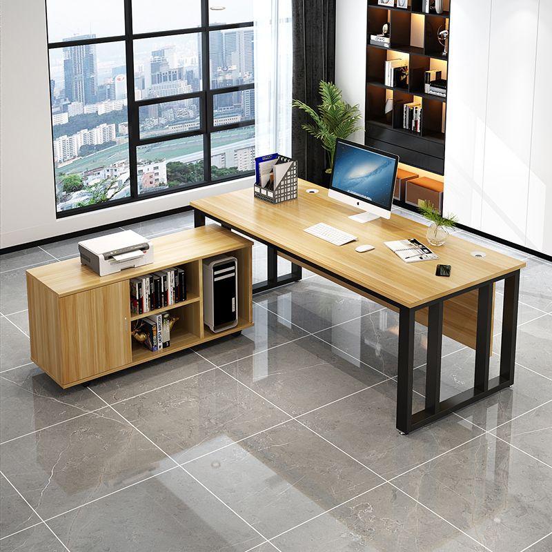 Minimalist modern executive desk set - commercial office furniture for business leaders, includes desk and chair combination