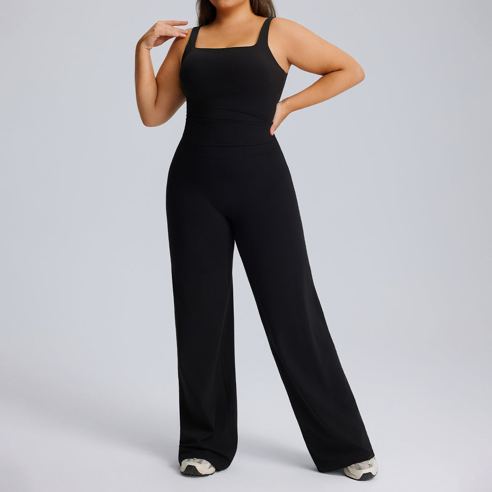 European and american plus size straight-leg yoga outfit set - high elasticity, breathable, quick-drying activewear for women's outdoor running and fitness