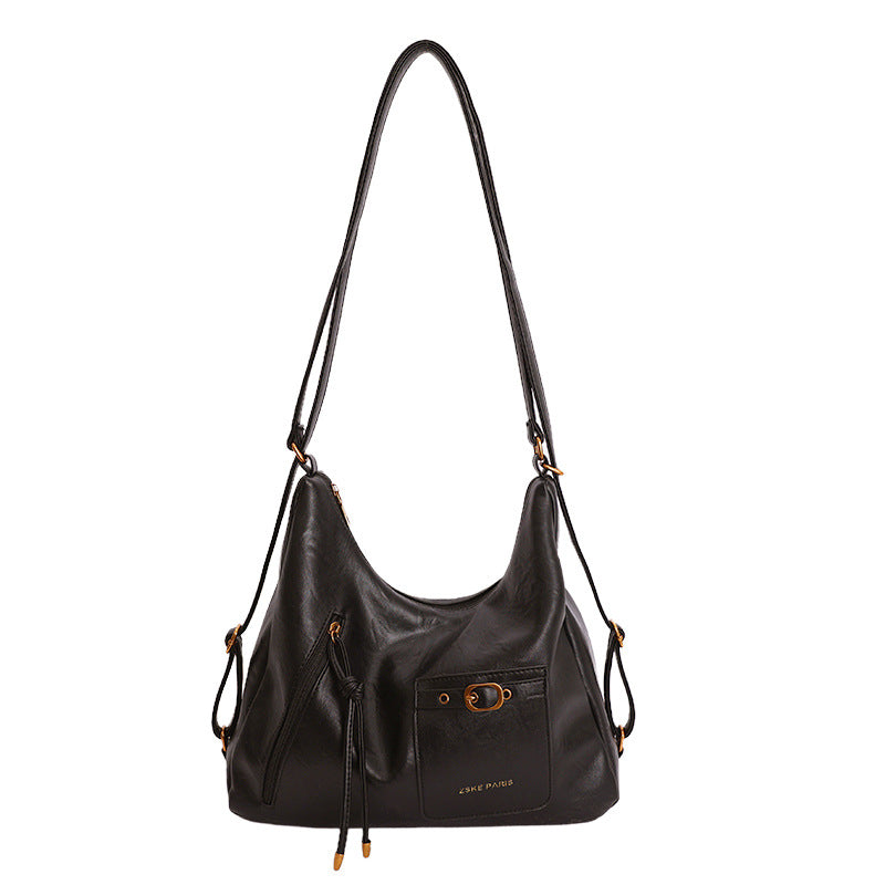 2025 retro multifunctional backpack women's bag new autumn and winter versatile crossbody bag large capacity commuter tote bag trendy