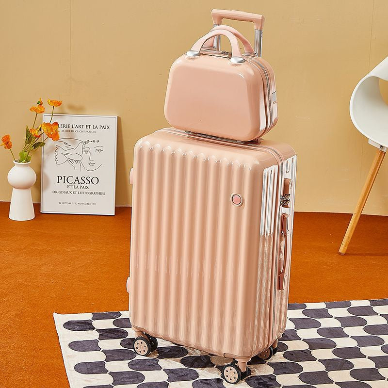 Simple luggage student pull rod box password box universal wheel leather box ins large capacity suitcase
