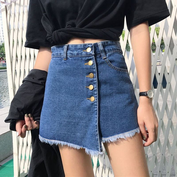 Europe, America,    fashion rough edge large size women's denim skirt