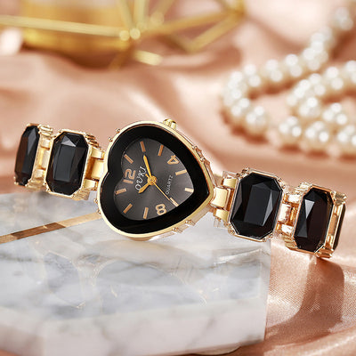 New arrival small sugar cube quartz watch cross-border hot selling heart-shaped elegant women's watch high-value women's bracelet watch
