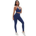 New arrival cross-border seamless pure color tight sexy sling beautiful back yoga suit sports running fitness two-piece set