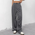 new european and american women's blue striped casual wide-leg trousers for commuting and leisure