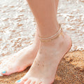 Exportnew arrival double layer 26 letter claw chain anklet fashionfashion tennis chain diamond letter layered beach