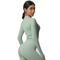 European and american nude feel compression zip-up jacket - quick-dry, breathable yoga top - suitable for casual wear, running, sports, and fitness