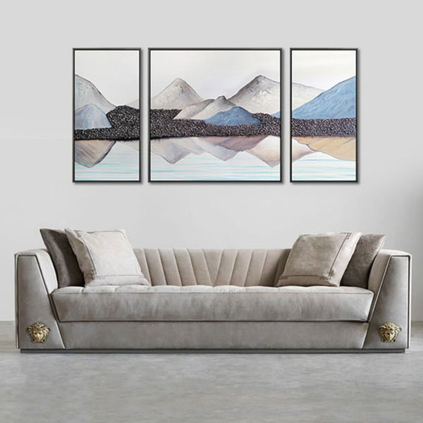 Modern light luxury metal avatar fabric sofa American large apartment studio villa model room living room furniture