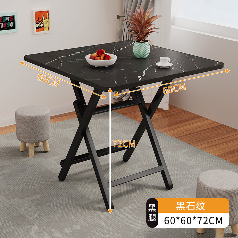Foldable table dining table for home small table outdoor portable stall small apartment rental house simple dining square table