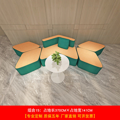 Sectional sofa minimalist creative irregular stool kindergarten office mall rest area negotiation reception table and chair sofa