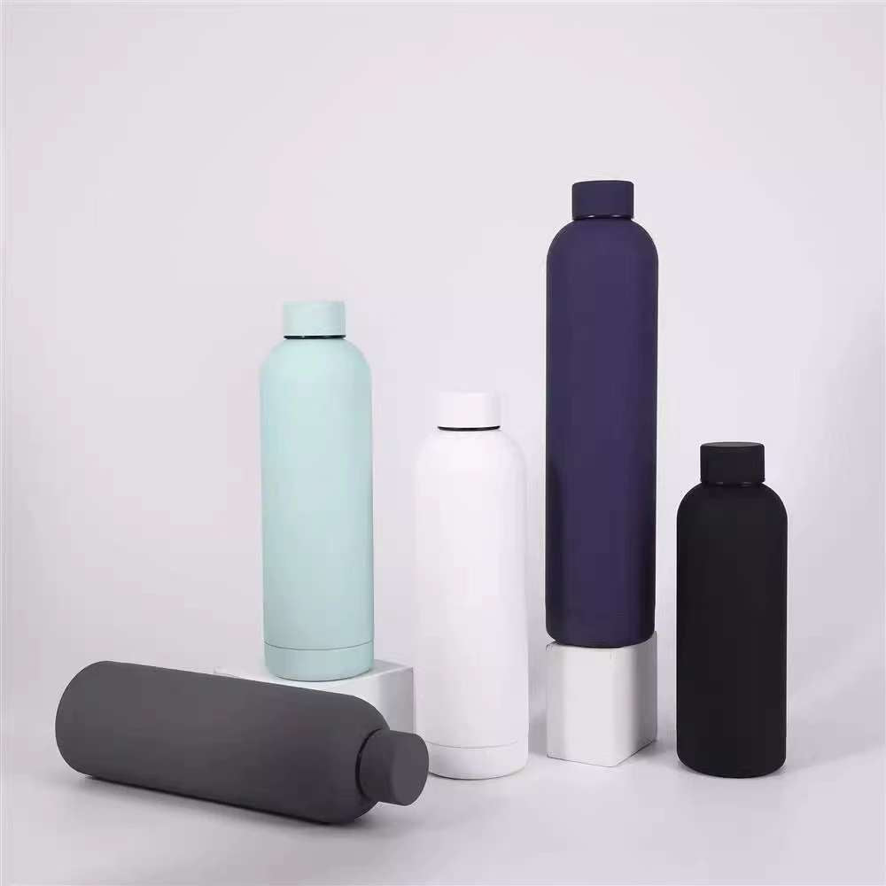 304 double-layer stainless steel thermos cup american large-capacity thermos cup wholesale pure color small mouth bottle customization