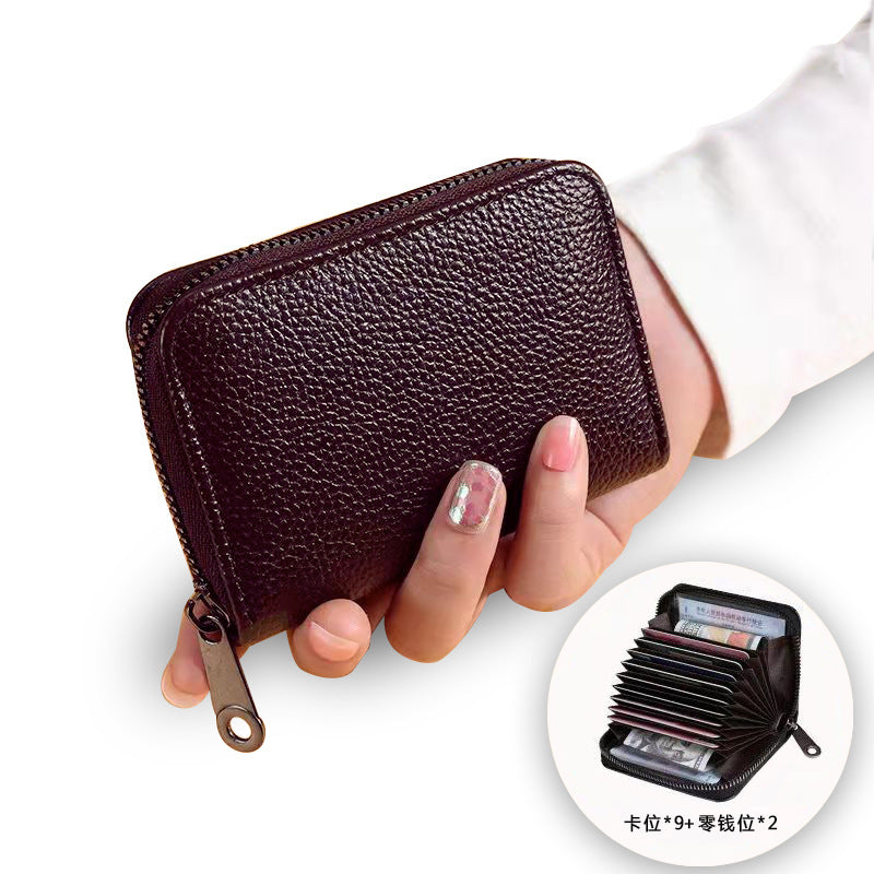 Organ card bag, ID bag, solid color multi-card all-in-one bag, the same style for men and women, exquisite bank card storage card bag, mini.
