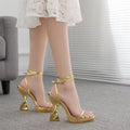 French european and american style new gold, green, and purple chunky heel platform sandals - women's fashion, minimalist chic, wholesale women's shoes