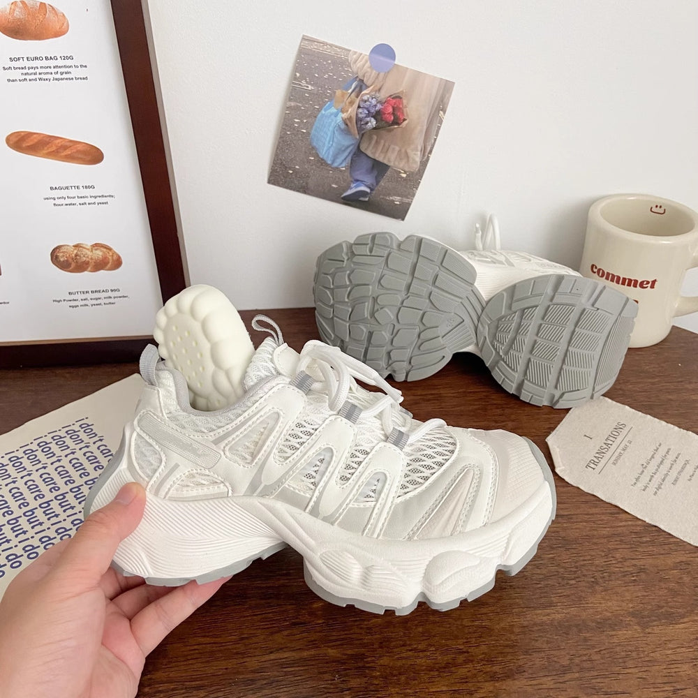 Dad shoes 2026 women's new summer mesh breathable heightened thick solewhite shoes easiest for matchfashion sports casual shoes